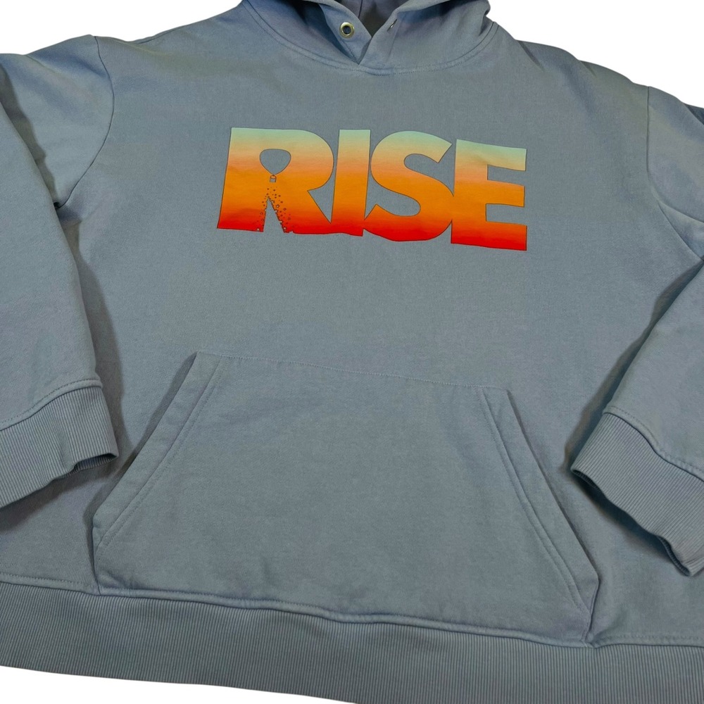 Zyia Active Hoodie XXL Blue Rise Graphic Kangaroo Pocket Sweatshirt - Picture 3 of 8
